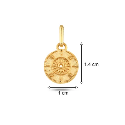 14 Ayar Sarı Altın Etnik Desen Bileklik Charm