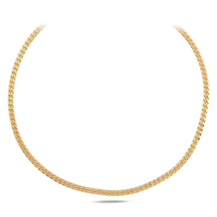 Ezme Zincir Choker 1 14 Ayar Sarı Altın Ezme Zincir Choker