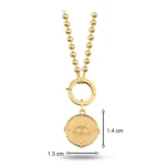 Göz Damga Charm Kolye 5 14 Ayar Sarı Altın Göz Damga Charm Kolye