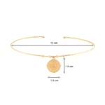 14 Ayar Sarı Altın Göz Damga Uçlu Tel Choker