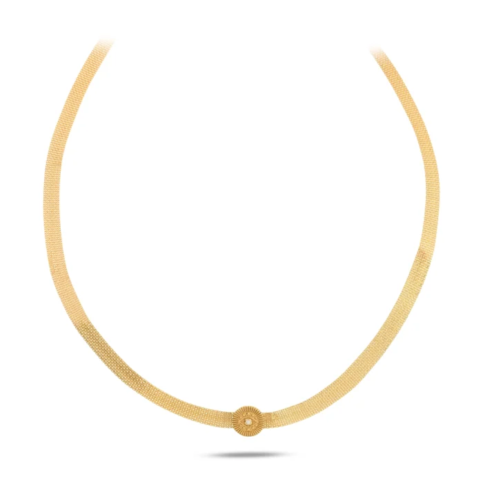 14 Ayar Sarı Altın Göz Figür Choker