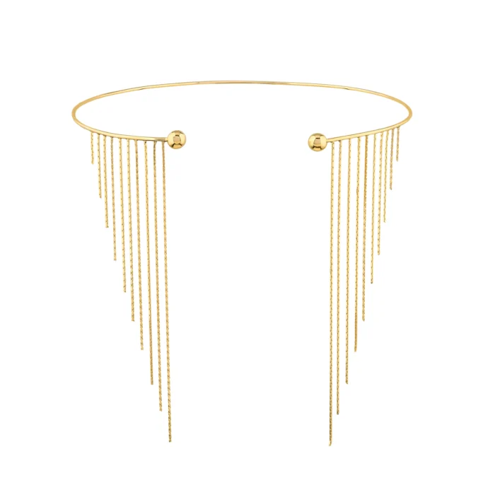 Işıltılı Zincir Diva Choker 1 14 Ayar Sarı Altın Işıltılı Zincir Diva Choker