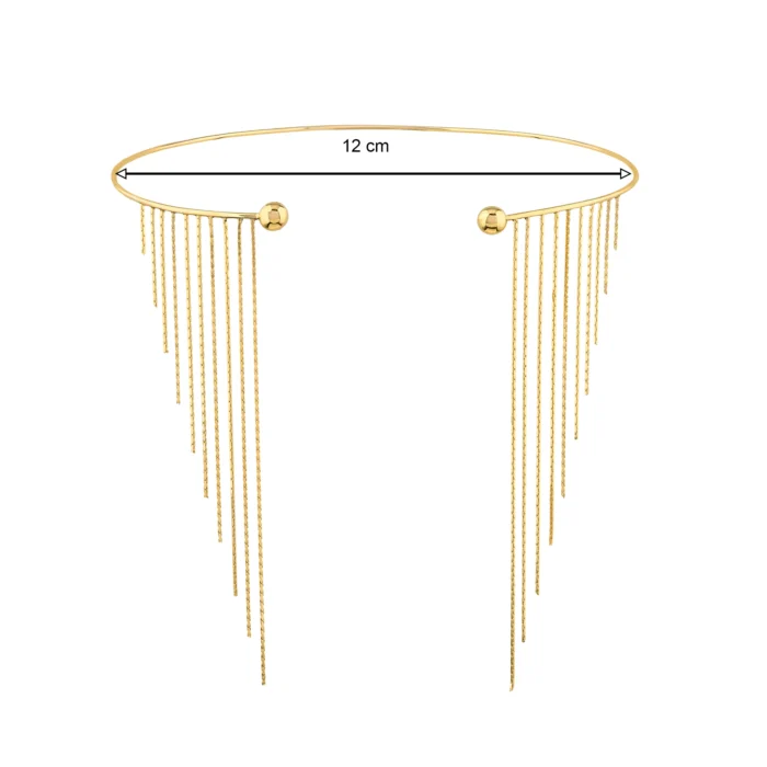 14 Ayar Sarı Altın Işıltılı Zincir Diva Choker