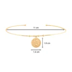 14 Ayar Sarı Altın Kalpler Damga Uçlu Tel Choker