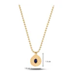 Lacivert Oval Taşlı Madalyon Kolye 6 14 Ayar Sarı Altın Lacivert Oval Taşlı Madalyon Kolye