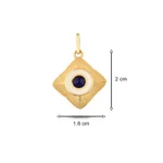 Lacivert Taşlı Etnik Madalyon Kolye Charm 3 14 Ayar Sarı Altın Lacivert Taşlı Etnik Madalyon Kolye Charm