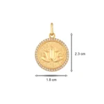 14 Ayar Sarı Altın Lotus Damga Kolye Charm