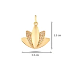 14 Ayar Taşlı Lotus Çiçeği Sarı Altın Charm kolye