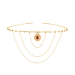 Madalyon Uç Modern Gotik Choker 2 14 Ayar Sarı Altın Madalyon Uç Modern Gotik Choker