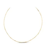 14 Ayar Sarı Altın Minimal Çubuk Detay Choker