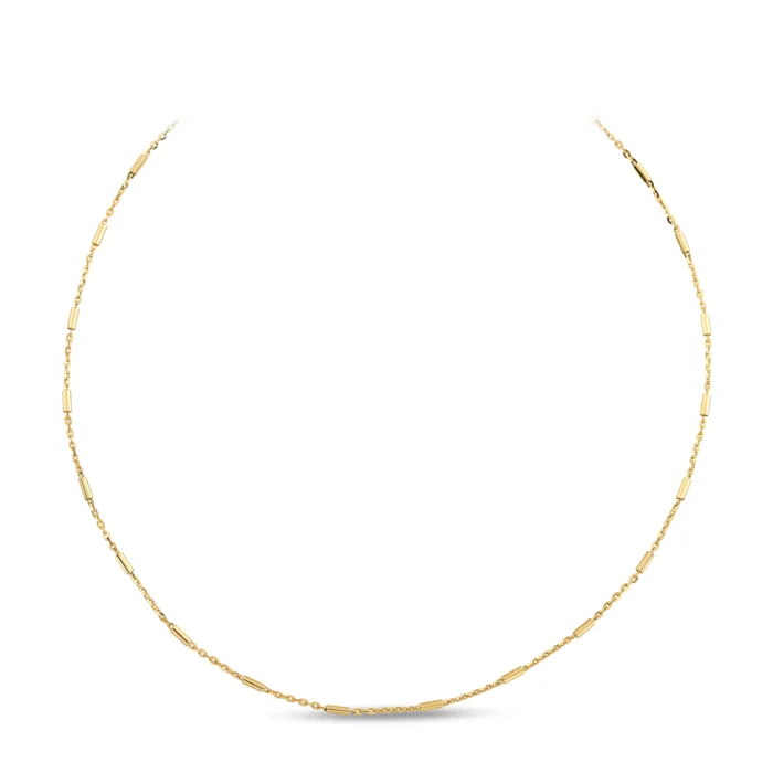 14 Ayar Sarı Altın Minimal Çubuk Detay Choker