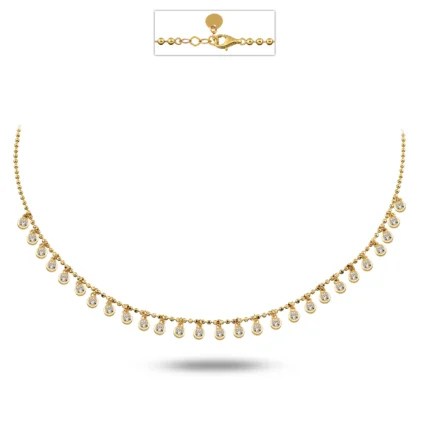 14 Ayar Sarı Altın Minimal Işıl Choker
