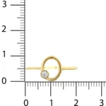 Minimal Taşlı Oval Çerçeve Yüzük 4 14 Ayar Sarı Altın Minimal Taşlı Oval Çerçeve Yüzük