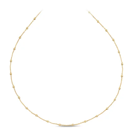 14 Ayar Sarı Altın Minimal Top Detay Choker
