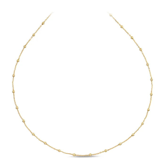 14 Ayar Sarı Altın Minimal Top Detay Choker