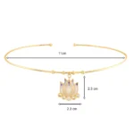 14 Ayar Sarı Altın Mor Lotus Tel Choker