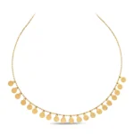 14 Ayar Sarı Altın Oval Pullu Choker