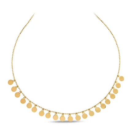 14 Ayar Sarı Altın Oval Pullu Choker