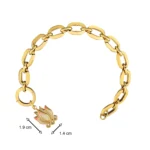 Pembe Lotus Charm Bileklik 6 14 Ayar Sarı Altın Pembe Lotus Charm Bileklik