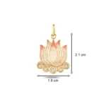Pembe Mineli Taşlı Lotus Çiçeği Altın Charm 3 14 Ayar Pembe Mineli Taşlı Lotus Çiçeği Sarı Altın Charm