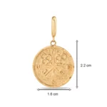 Vintage Pusula charm 3 14 Ayar Sarı Altın Vintage Pusula charm