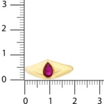 Ruby Damla Taşlı Modern Yüzük 4 14 Ayar Sarı Altın Ruby Damla Taşlı Modern Yüzük