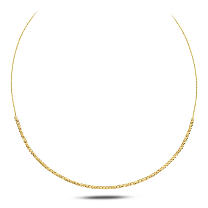 Yarım Top Detaylı İnce Zincirli Minimalist Dorika Kolye 1 14 Ayar Sarı Altın Yarım Top Detaylı İnce Zincirli Minimalist Dorika Kolye