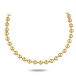 14 Ayar Kalın Faset Kesim Dorika Top Zincirli Sarı Altın Choker