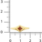 14 Ayar Turuncu Kare Taşlı Geometrik Sarı Altın Yüzük