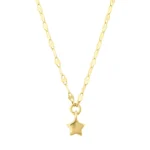 Yıldızlı Ezme Forse Zincir Choker 2 14 Ayar Sarı Altın Yıldızlı Ezme Forse Zincir Choker