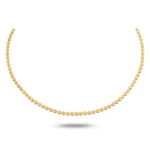 Yuvarlak Ezme Zincir Choker 2 14 Ayar Sarı Altın Yuvarlak Ezme Zincir Choker