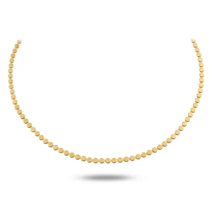 14 Ayar Sarı Altın Yuvarlak Ezme Zincir Choker