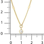 Yuvarlak Taşlı Aynalı Zincir Choker 4 14 Ayar Sarı Altın Yuvarlak Taşlı Aynalı Zincir Choker